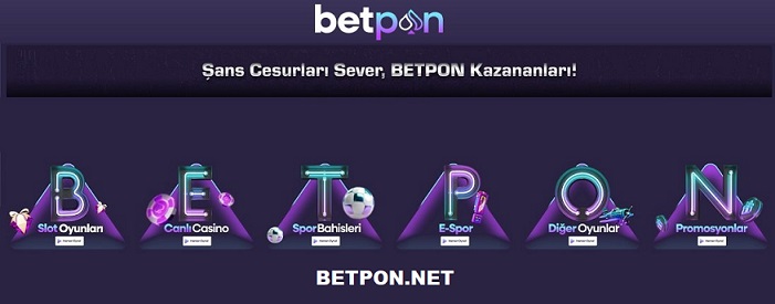 Betpon güvenilir altyapısı ve çeşitli promosyonlarıyla, spor bahisleri ve casino oyunlarında kaliteli hizmet sunmaktadır.